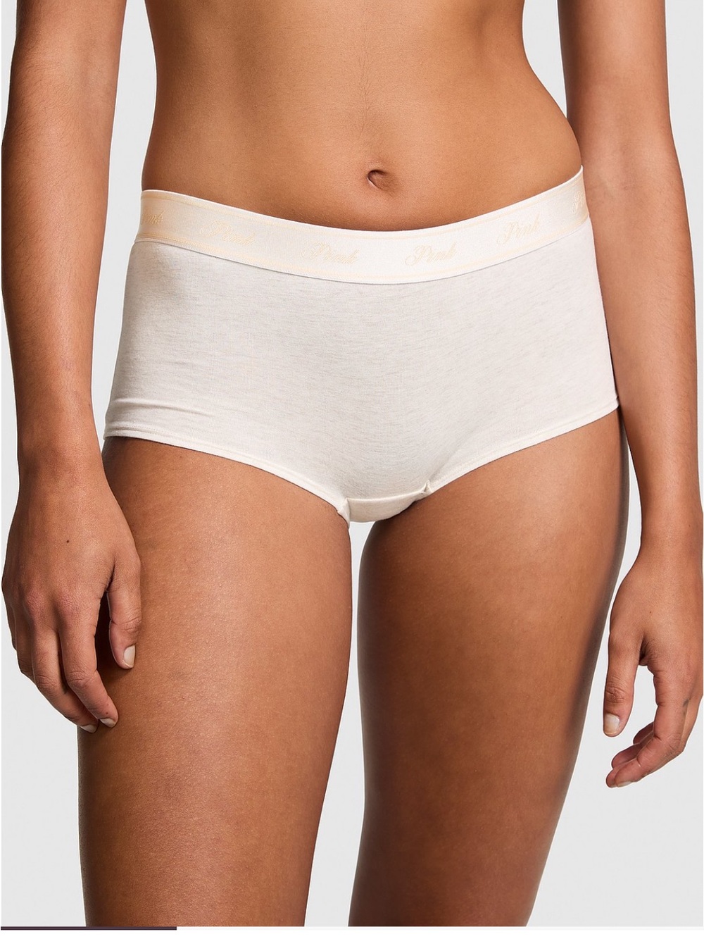 NWT PINK Victoria's Secret Logo Cotton Boyshort Panty.